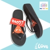 Dép kẹp nữ Feetlove 3 cm đen hình con dơi