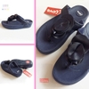 Dép kiểu nữ Feetlove cao cấp cao 3 cm - Dép kẹp xanh đen đính bông