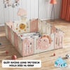Quây cũi nhựa - bóng rổ khủng long CAYABE Holla màu hồng trắng (tặng kèm thảm, bóng)