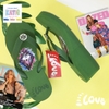 Dép kẹp nữ Feetlove 5 cm xanh lá hình con sói