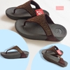Dép kiểu nữ Feetlove cao cấp cao 3 cm - Dép kẹp đính đá nâu vàng