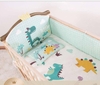 Set quây vải cotton cho nôi cũi em bé Chilux 7 món (4 mặt quây, áo và ruột gối nằm, đệm bông lót cotton)