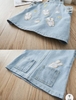 Đầm yếm Jeans bé gái thêu thỏ Line Friend