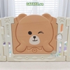 Quây cũi nhựa gấu con Teddy Bear CAYABE Holla cho bé tặng kèm thảm, bóng màu trắng nâu (size M - 190x190 cm)