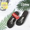Dép kẹp nữ Feetlove 3 cm đen hình logo Feetlove