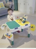 Bàn ghế nhựa Lego CAYABE kiêm vali kéo hình gấu con cho bé có bánh xe
