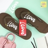 Dép kẹp nữ Feetlove 5 cm màu nâu logo Feetlove