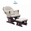 Ghế lắc thư giãn cho mẹ bầu và người lớn FINLEY 3 chức năng cực êm có chỉnh độ ngả lưng, có khóa GL003 - Khung nâu nệm kem (mã 182)