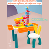 Bàn ghế cho bé mầm non hai mặt chơi Lego CAYABE Holla tai thỏ - Size M (40x30 cm)