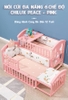 Nôi cũi em bé gấu con Teddy Bear đa năng 6 trong 1 CHILUX PEACE màu hồng