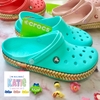Dép cá sấu Crocs band màu Xanh Ngọc viền Vàng