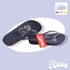 Dép kẹp nữ Feetlove 3 cm xanh đen hình con thỏ