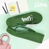 Dép kẹp nữ Feetlove 5 cm màu xanh lá logo Feetlove