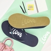 Dép kẹp nữ Feetlove 5 cm màu xanh đen logo Feetlove