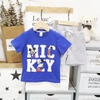 Đồ bộ bé trai chuột Mickey áo xanh dương quần xám