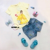 Quần Short jean bé gái cầu vồng màu xanh nhạt