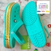 Dép cá sấu Crocs band màu Xanh Ngọc viền Vàng