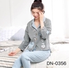 Set đồ mặc nhà cho nữ hình chó Pull màu xám xanh
