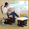 Ghế lắc thư giãn CAYABE cực êm có gác chân cho mẹ bầu và người lớn màu nâu be