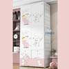Tủ nhựa cho bé và người lớn 4 cánh FINLEY thỏ hồng 6 tầng (SIZE LỚN NGANG 70CM) treo quần áo, đựng đồ chơi, đồ dùng gia đình FL-0017