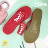 Dép kẹp nữ Feetlove 5 cm màu đỏ logo Feetlove