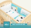 Set quây vải cotton cho nôi cũi em bé Chilux 7 món (4 mặt quây, áo và ruột gối nằm, đệm bông lót cotton)