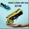 Xe đẩy em bé du lịch gấp gọn đảo chiều Kinlee (bản nâng cấp có mái che và đệm ngồi êm ái) màu đen - xanh lá - đỏ