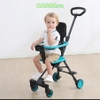 Xe đẩy em bé du lịch gấp gọn đảo chiều Kinlee (bản nâng cấp có mái che và đệm ngồi êm ái) màu đen - xanh lá - đỏ
