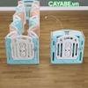 Quây bóng cho bé gấp gọn hình thỏ con CAYABE màu xanh trắng cam (tặng kèm thảm, bóng)