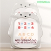 Bảng vẽ cho bé thông minh kèm ghế ngồi CAYABE gấu Bear xám trắng gấp gọn, điều chỉnh được độ cao (tặng bộ nam châm chữ cái, bút viết bảng, bông lau bảng)