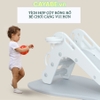 Cầu trượt cho bé (cầu tuột) khủng long CAYABE màu xanh (có cột bóng rổ)