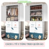 Tủ nhựa cho bé 5 - 6 - 7 tầng CAYABE gấu Hello xanh treo quần áo, đựng đồ chơi, đồ dùng cho gia đình - Size lớn ngang 70 cm