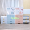 Tủ nhựa cho bé 5 - 6 - 7 tầng CAYABE gấu Hello hồng treo quần áo, đựng đồ chơi, đồ dùng cho gia đình - Size lớn ngang 70 cm