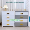Tủ nhựa ngăn kéo 4 tầng đa năng CAYABE đựng quần áo, đồ dùng, bỉm sữa màu trắng xám
