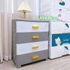 Tủ nhựa ngăn kéo 4 tầng đa năng CAYABE đựng quần áo, đồ dùng, bỉm sữa màu trắng xám