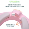 Bệ lót thu nhỏ bồn cầu cho bé ngồi vệ sinh CAYABE có tay vịn an toàn và đệm da êm ái màu xanh lá, xanh dương, hồng