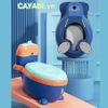 Bô vệ sinh cho bé thỏ con CAYABE có đệm ngồi êm ái màu xanh/ vàng cam