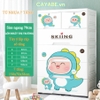 Tủ nhựa cho bé và người lớn ngăn kéo 5-6 tầng FINLEY khủng long xanh (SIZE LỚN NGANG 70CM) đựng quần áo, đồ chơi, đồ dùng gia đình