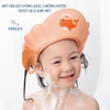 Mũ gội đầu, mũ tắm cho bé FINLEY hình cá voi điều chỉnh được vòng đầu, chống nước chảy làm cay mắt bé màu xanh - cam
