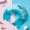 Mũ gội đầu, mũ tắm cho bé FINLEY hình cá voi điều chỉnh được vòng đầu, chống nước chảy làm cay mắt bé màu xanh - cam