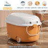 Thùng đựng đồ chơi cho bé, quần áo, đồ dùng đa năng FINLEY chim cánh cụt 3 in 1 - Bàn chơi Lego có bánh xe (size lớn L 53 x 33 x 30 cm)