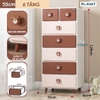 Tủ kệ nhựa 4 - 5 - 6 tầng gấu nâu Brown ngăn kéo FINLEY (size L ngang 55cm) đựng quần áo, bỉm sữa, đồ dùng CAYABE cho bé và gia đình