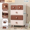 Tủ kệ nhựa 4 - 5 - 6 tầng gấu nâu Brown ngăn kéo FINLEY (size L ngang 55cm) đựng quần áo, bỉm sữa, đồ dùng CAYABE cho bé và gia đình