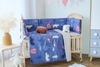 Quây vải vương miện Royal bao quanh nôi cũi em bé bảo vệ an toàn cho bé vải cotton 100%