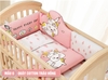 Set quây vải cotton cho nôi cũi em bé Chilux 7 món (4 mặt quây, áo và ruột gối nằm, đệm bông lót cotton)