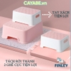 Ghế bậc thang kê chân đi vệ sinh toilet, đánh răng, ghế tắm cho bé và người lớn FINLEY hình chữ số (tách rời được thành 2 ghế) màu xanh - xám - hồng