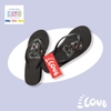 Dép kẹp nữ Feetlove 3 cm đen hình con thỏ