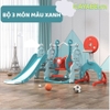 Cầu trượt - xích đu tên lửa cho bé màu xanh