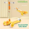 Xe scooter CAYABE gấu Bear có đèn phát sáng màu vàng cho bé