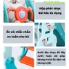 Cầu trượt - xích đu - bóng rổ - bóng đá - ném vòng tên lửa CAYABE cho bé 5 in 1 màu hồng